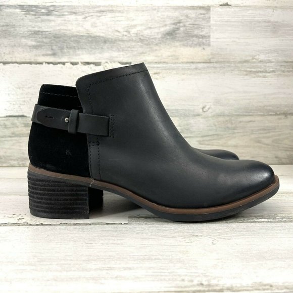 Kork-Ease Shoes - Kork Easy Sonya Bootie Distressed Side Zip Suede Leather Black Women's Size 7M.